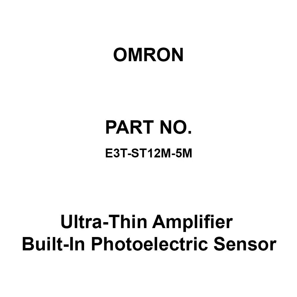 Omron Ultra-Thin Amplifier Built-In Photoelectric Sensor 20 or more (DC 500 V), E3T-ST12M-5M
