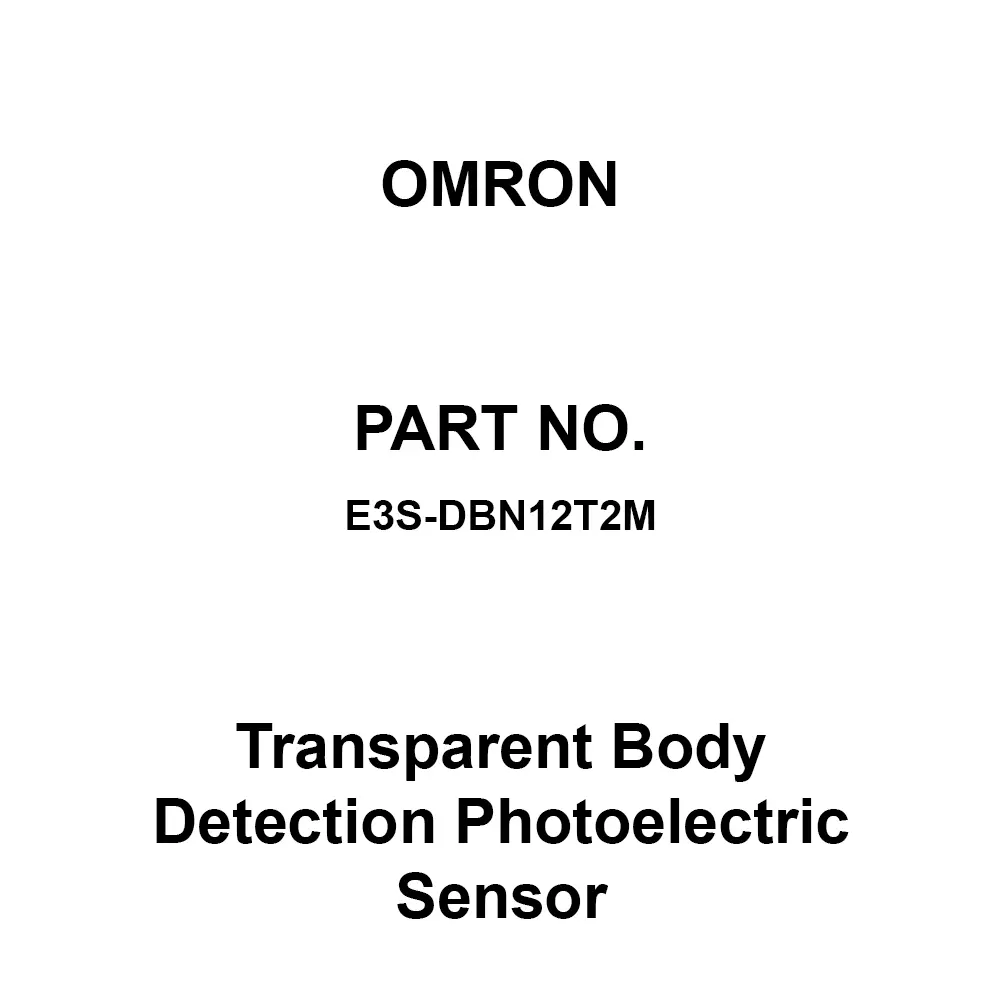 Omron Transparent Body Detection Photoelectric Sensor 20 mΩ or More At 500 VDC, E3S-DBN12T2M