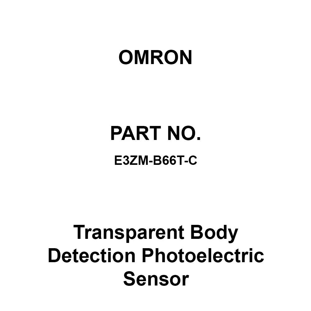 Omron Transparent Body Detection Photoelectric Sensor 20 mΩ or More At 500 VDC, E3ZM-B66T-C