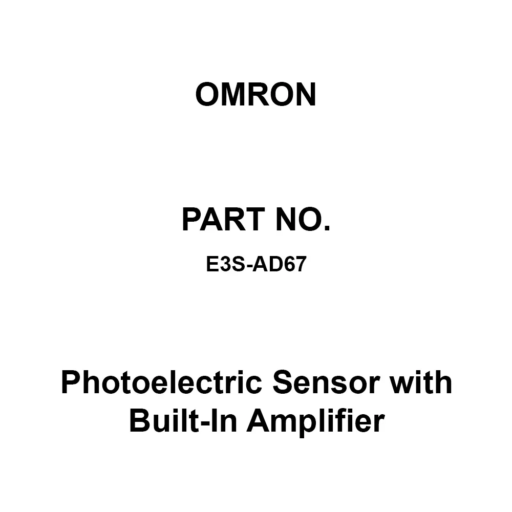 Omron Photoelectric Sensor with Built-In Amplifier DC 10-30 V (including 10% ripple (pp)), E3S-AD67