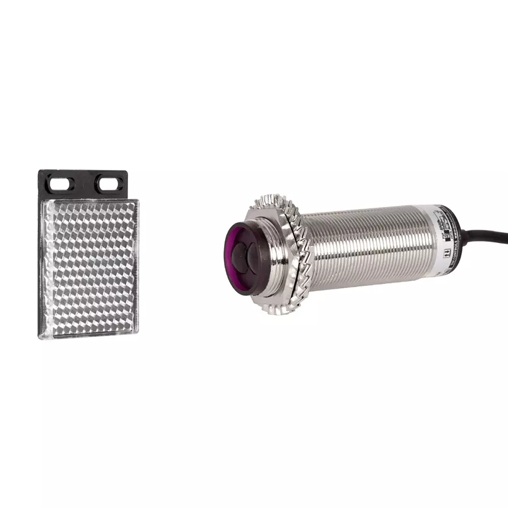 TNI CPRD30 Series Retro Reflective Photoelectric Sensor Kit DC Type PNP Logic NO+NC Output and 4 m Range, CPRD30-P4M-OC