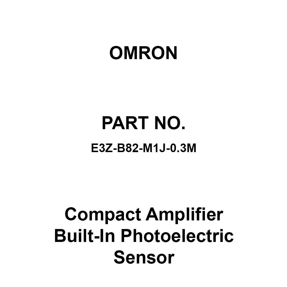 Omron Compact Amplifier Built-In Photoelectric Sensor 20 mΩ or More At 500 VDC, E3Z-B82-M1J-0.3M