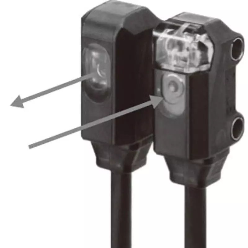 Omron Ultra-Thin Amplifier Built-In Photoelectric Sensor 2 m Cable Length, E3T-ST12MF2M