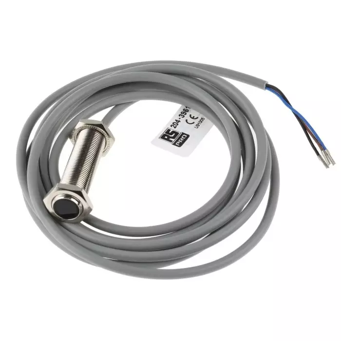 RS PRO Diffuse Photoelectric Sensor Barrel Sensor 150 mm Detection Range, 2043961