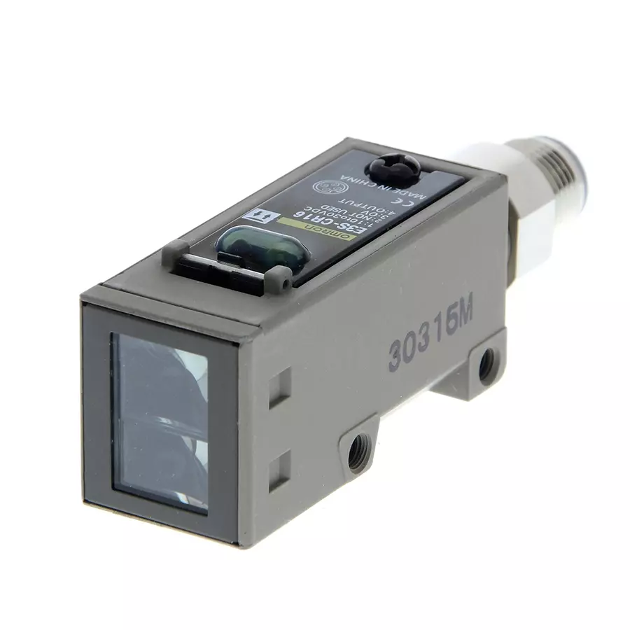 Omron E3S Photoelectric Sensor PNP/NPN Output M12 Pigtail Connector Retro-Reflective 3 m Sensing Distance, E3S-CR16 OMS