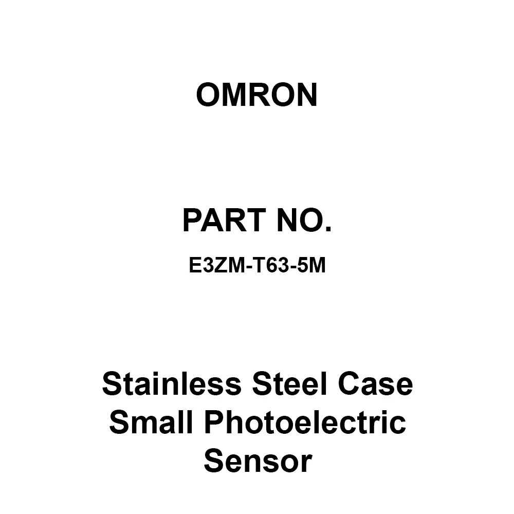 Omron Stainless Steel Case Small Photoelectric Sensor 20 mΩ or More At 500 VDC, E3ZM-T63-5M
