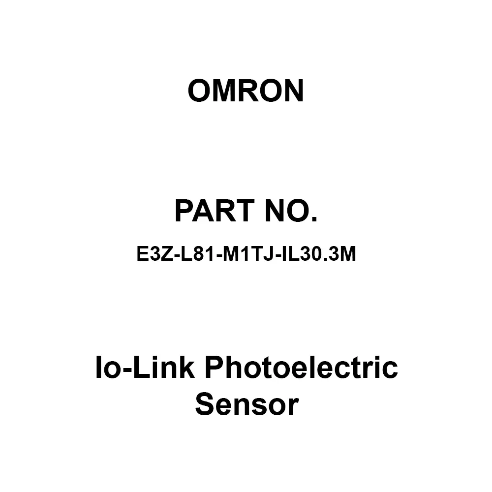 Omron Io-Link Photoelectric Sensor Square Head, E3Z-L81-M1TJ-IL30.3M