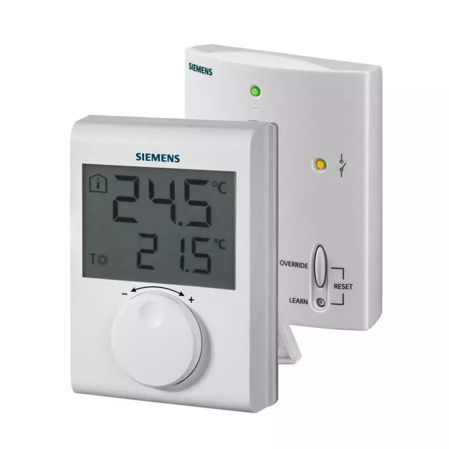 Siemens RDH Wall Mount Thermostat, 90 x 120 x 26.9mm 1 Input, 1 Output Relay, 3 V DC Supply Voltage PID Controller, RDH100RF/SET / S55770-T378