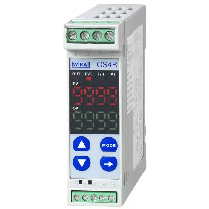 WIKA DIN Rail PID Temperature Controller 100x22 mm Relay 24 V AC/DC 100 to 240 V AC Supply Voltage, 12110698