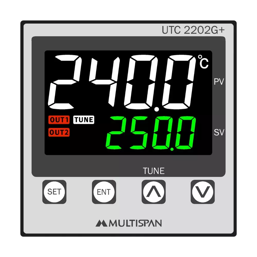 MULTISPAN Single Output Accurate PID Controller 4-Digit Dual Display 72x72x85 mm, UTC-2202G+