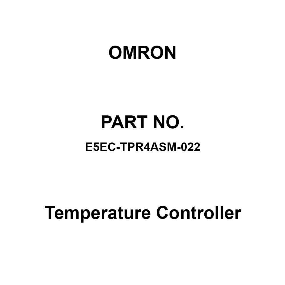 Omron Temperature Controller AC 100 to 240 V (50/60 Hz) Supply Voltage, E5EC-TPR4ASM-022