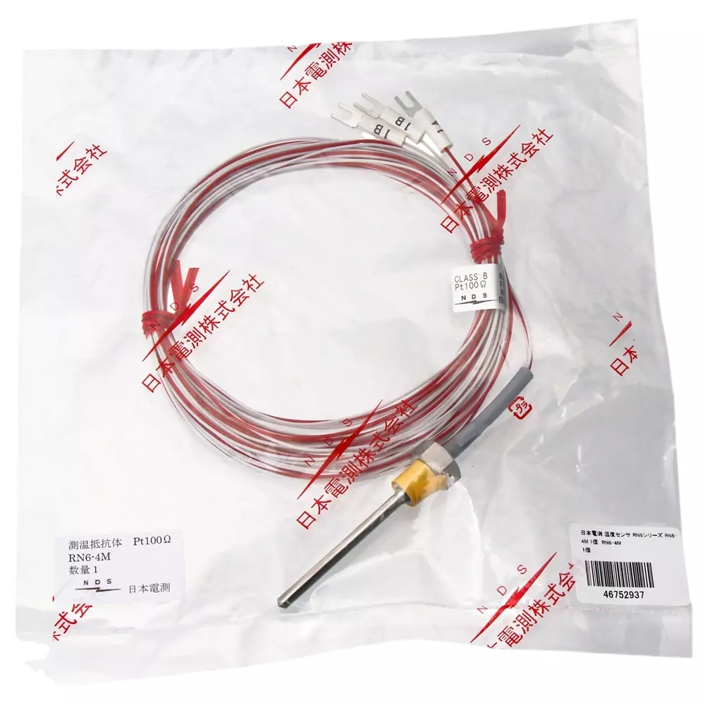 NIHON DENSOKU Temperature Sensor -50 to 250℃ Measurement Range Pt100Ω, RN6-4M