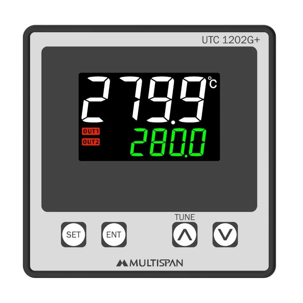MULTISPAN Single Output Accurate PID Controller 4-Digit Dual Display 96x96x54 mm, UTC-1202G+