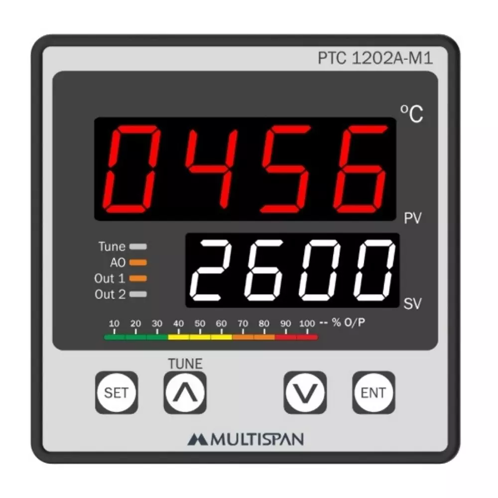 MULTISPAN Universal Process & Temperature Controller 96x96x54 mm with Analog Output & RS-485 Modbus Facility, PTC-1202A-M1