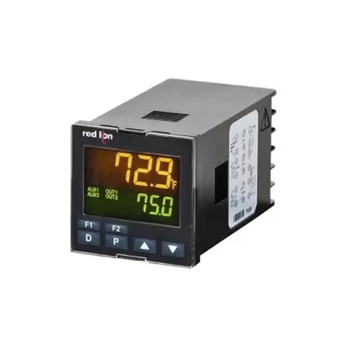 Red Lion PXU Panel Mount PID Temperature Controller, 48 x 48 mm 2 Input, 2 Output 0-10 V dc, Relay, 24 V dc Supply, PXU41AB0