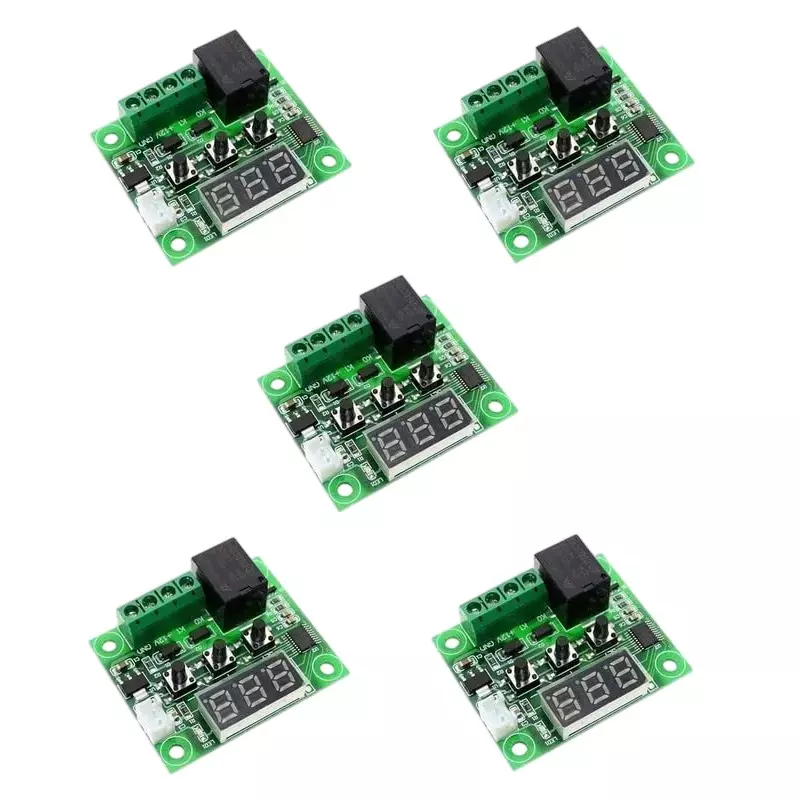 GENERIC 50-100°C Operating Temp 3 Digit 7 Segment Digital Temperature Controller, W1209 (Pack of 5)