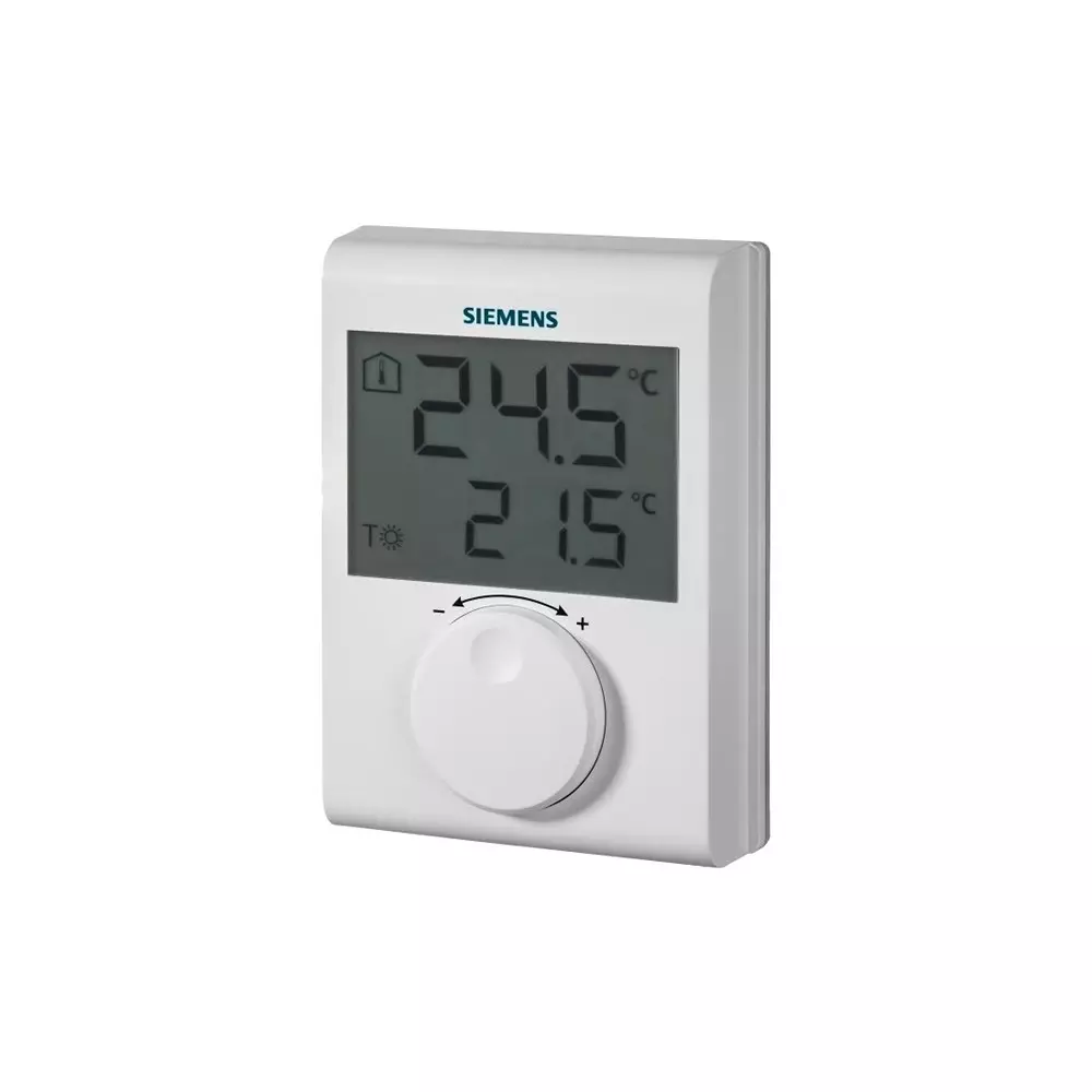 Siemens RDH Wall Mount Thermostat, 90 x 120 x 26.9mm 1 Input, 1 Output Relay, 3 V DC Supply Voltage PID Controller, RDH100 / S55770-T377