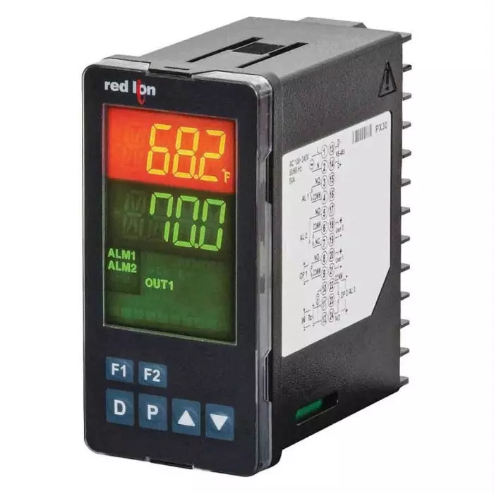 Red Lion PXU Panel Mount PID Temperature Controller, 48 x 95.8 mm 2 Input, 2 Output 4-20 mA, Relay, 100 - 240 V, PXU31A30