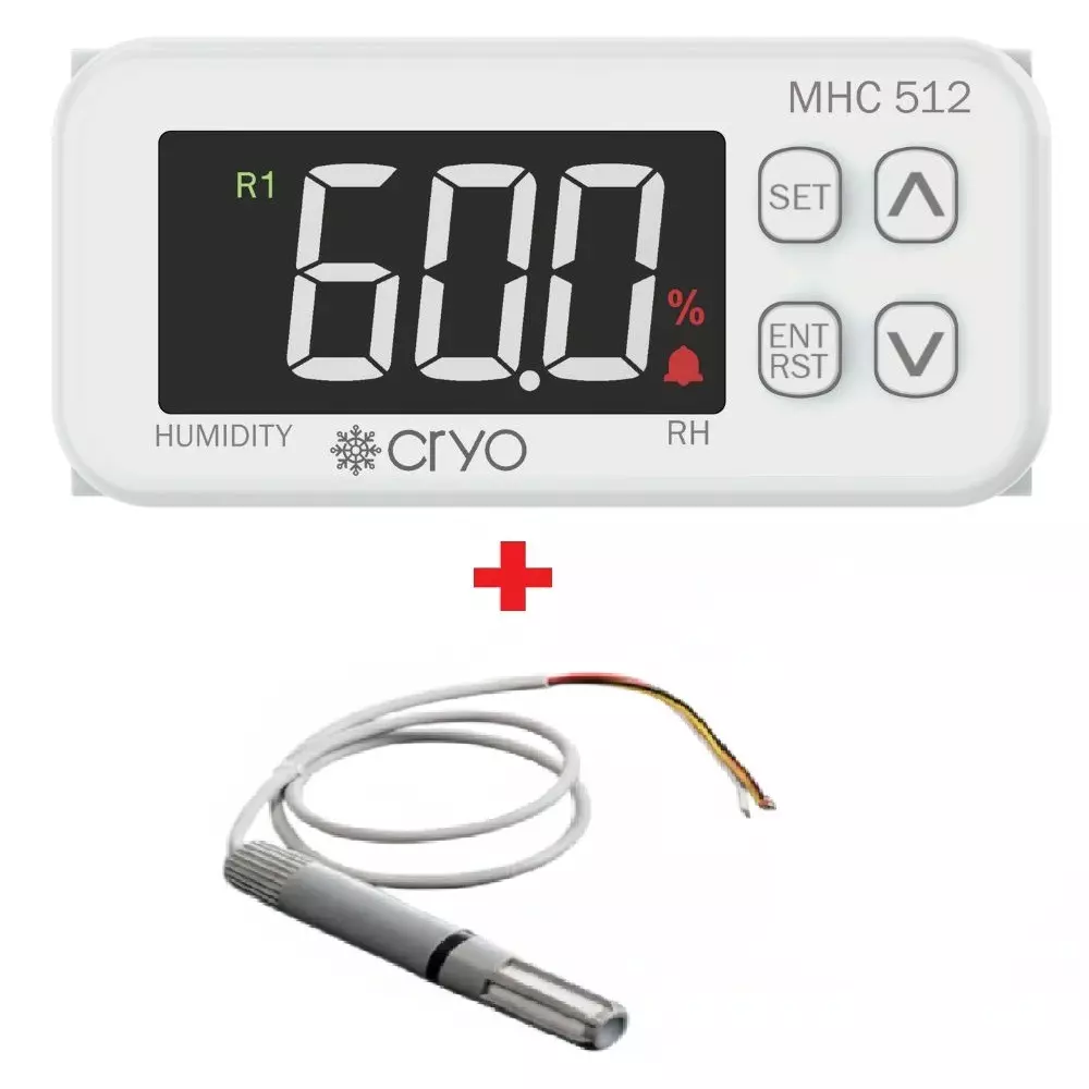 MULTISPAN MHC-512 Humidity Controller 3-Digit 7-Segment Red/White Display + RH-100 Humidity Sensor