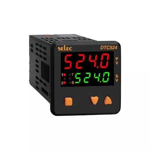 SELEC Economical Temperature Controller with Relay/SSR & Relay Output, 48 x 48 mm Size and 90 to 270 V AC/DC, DTC524
