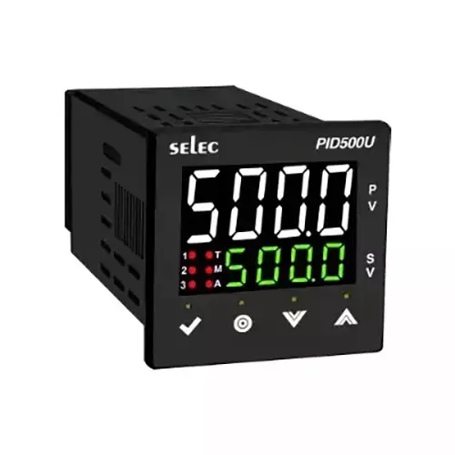 SELEC Universal Pid Controller 4-Digit Dual Display (White + Green) 48 × 48 mm, PID500-U-0-24V
