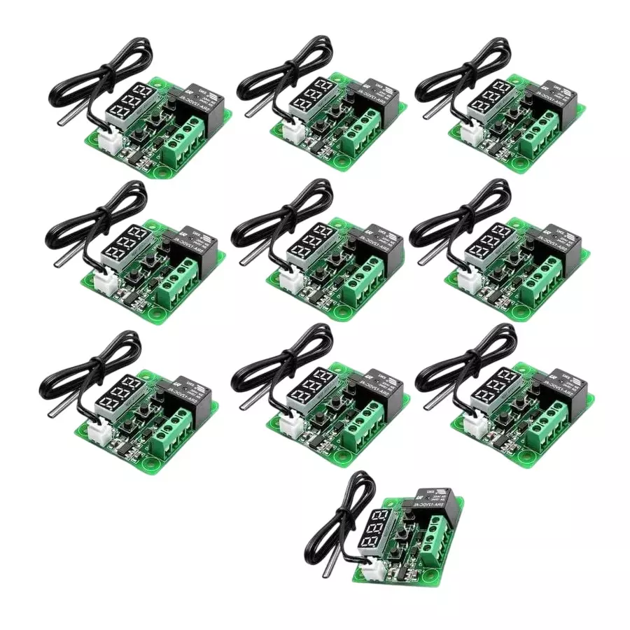 GENERIC 50-100°C Operating Temp 3 Digit 7 Segment Digital Temperature Controller, W1209 (Pack of 10)