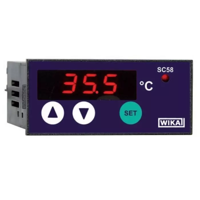 WIKA SCXX Panel Mount PID Temperature Controller 62x28 mm 1 Input 1 Output Relay 12 to 24 V Supply Voltage, 14054713