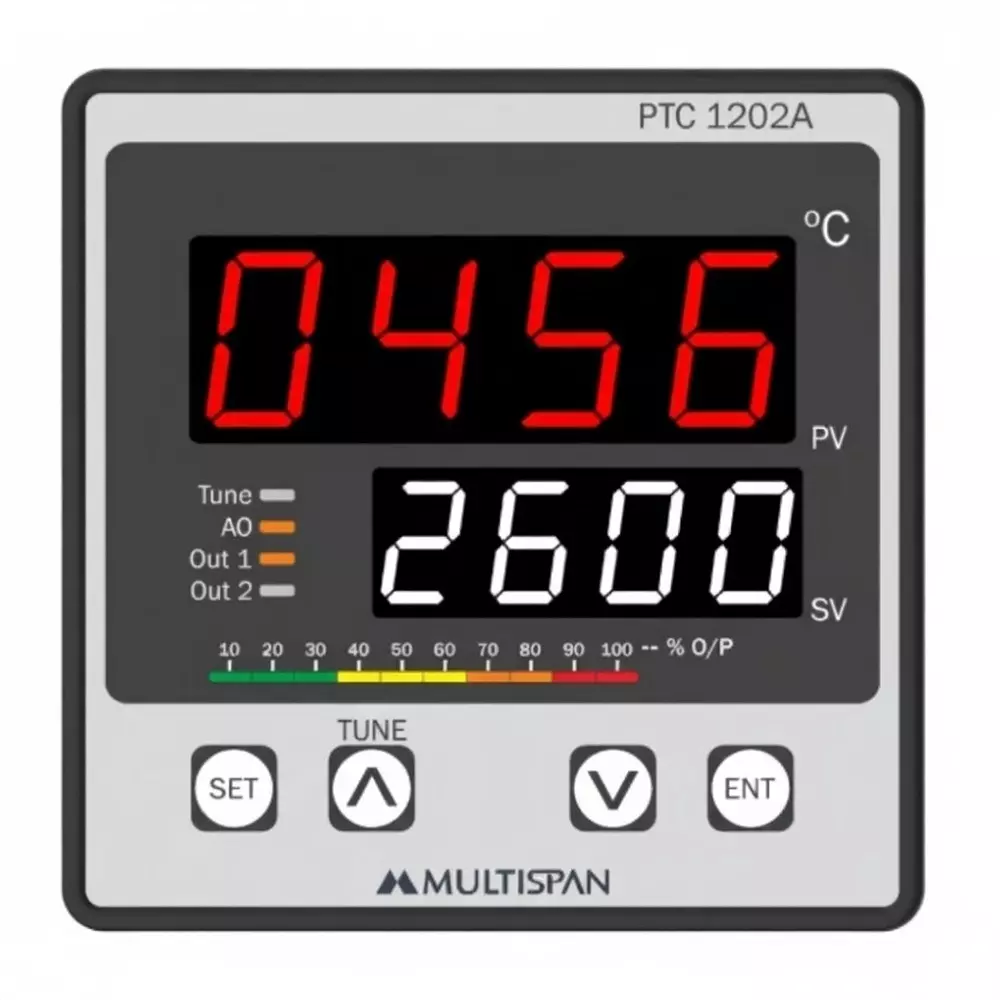 MULTISPAN Universal Process & Temperature Controller 100-270 V AC 96x96x54 mm, PTC-1202A