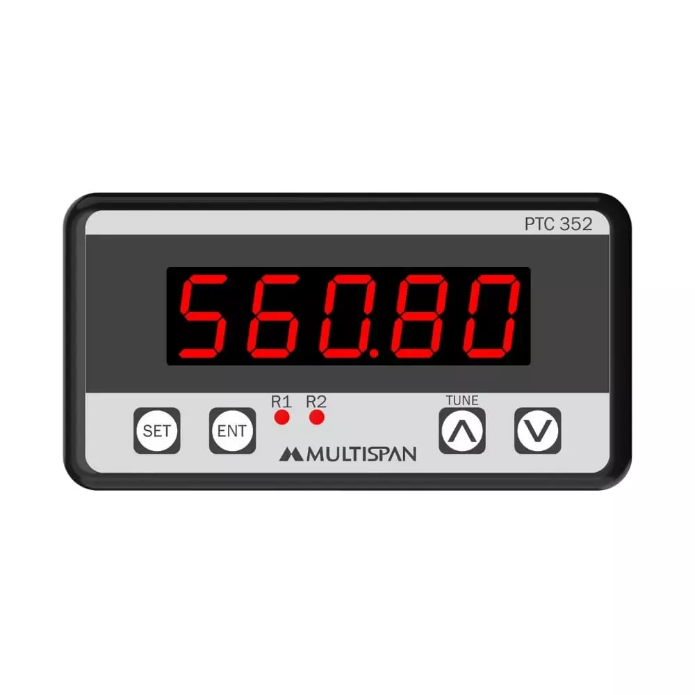 MULTISPAN Process & Temperature Controller Polycarbonate Body 5-Digit Red LED Display 48x96x75 mm, PTC-352