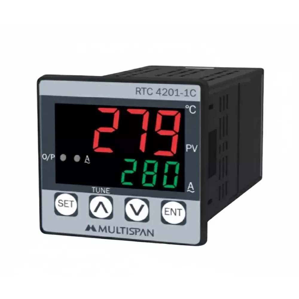 MULTISPAN PID Temperature Controller 5 A 230 V AC/30 V DC 48x48x95 mm 4-20 mA DC Analog Output, RTC-4201-1C