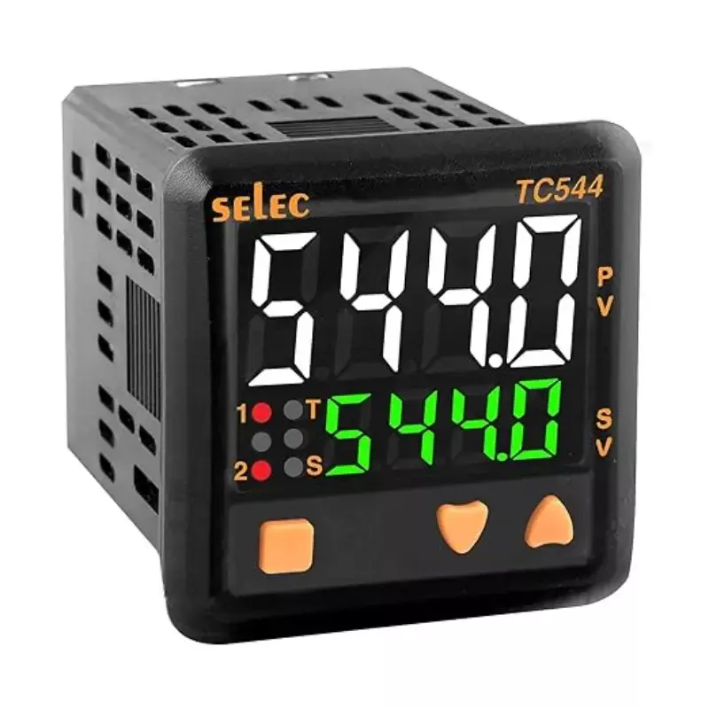 SELEC Temperature Controller 4-Digit Dual Bright Display (White + Green) 48 × 48 mm, TC544C-2-CU
