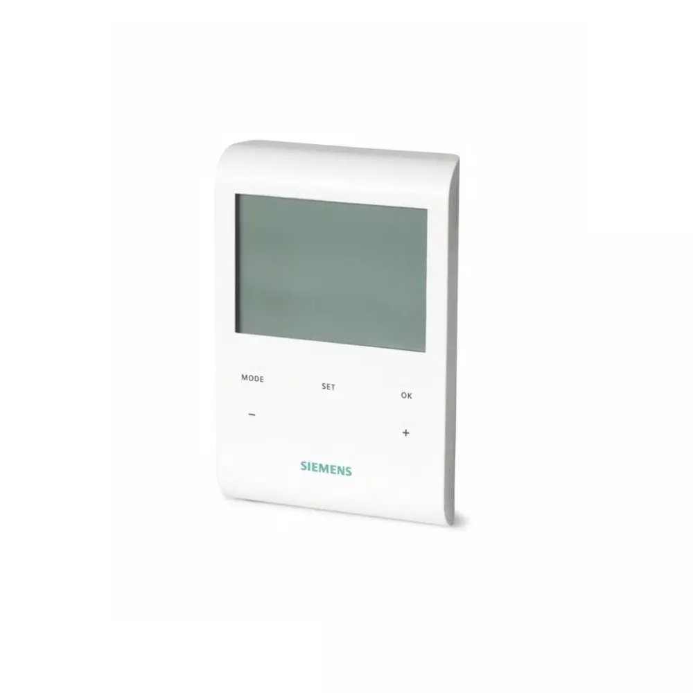 Siemens RDE Wall Mount Thermostat, 127 x 85 x 21.5mm 1 Input, 2 Output On/Off, 3 V DC Supply Voltage 2-Position/TPI, RDE100.1 / S55770-T279