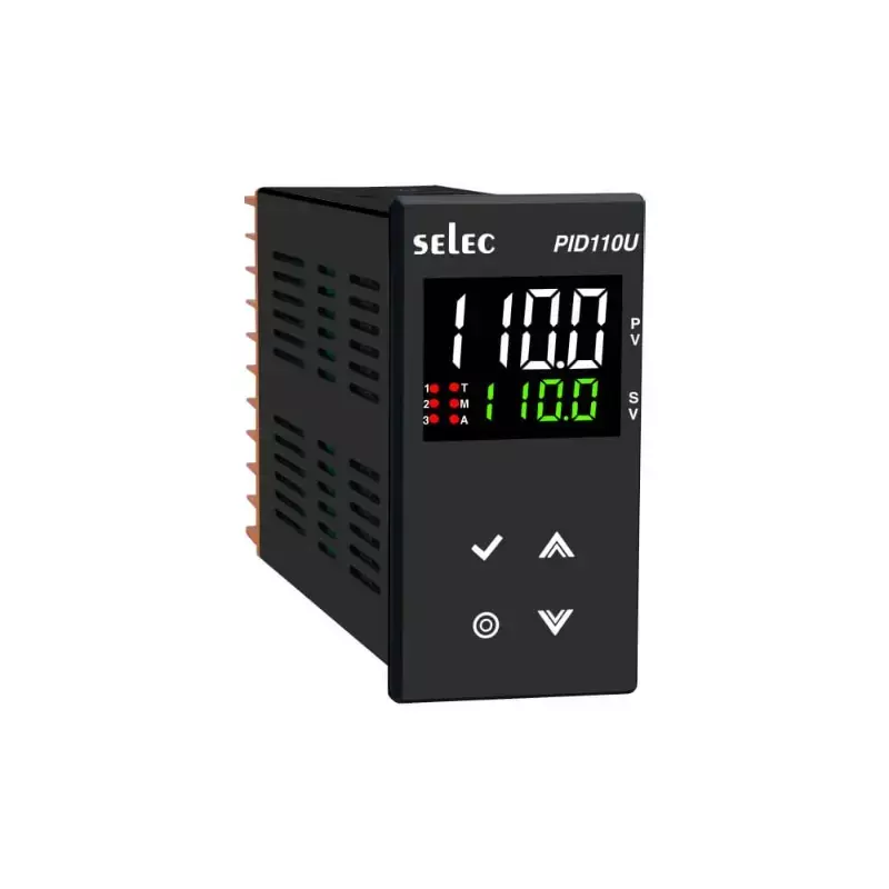 SELEC Universal Pid Controller 4-Digit Dual Display (White + Green) 96 × 48 mm, PID110-U-C-1