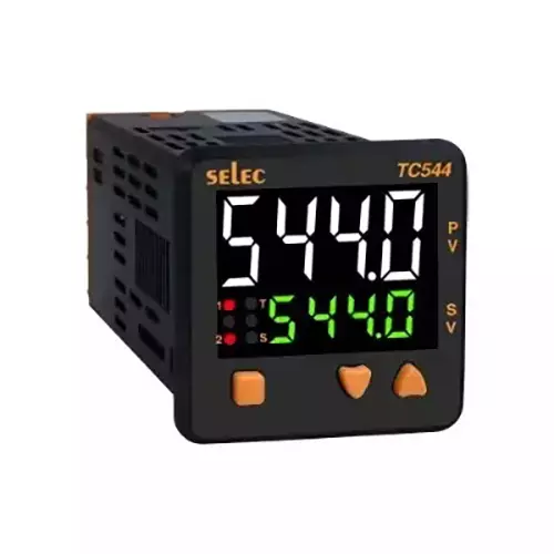 SELEC Temperature Controller 4-Digit Dual Bright Display (White + Green) 48 × 48 mm, TC544C-24V