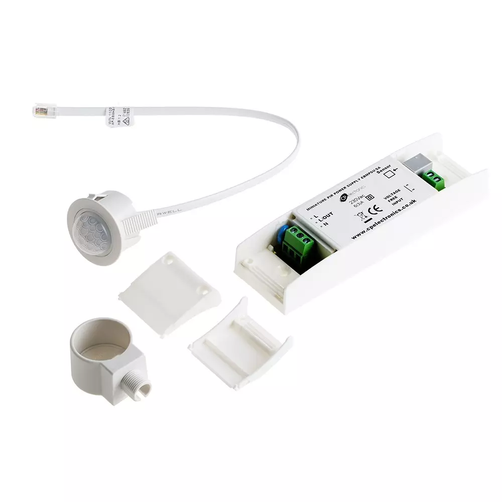 RS PRO PIR Sensor 230 V AC 28 mm 30 mm Surface, 7962034
