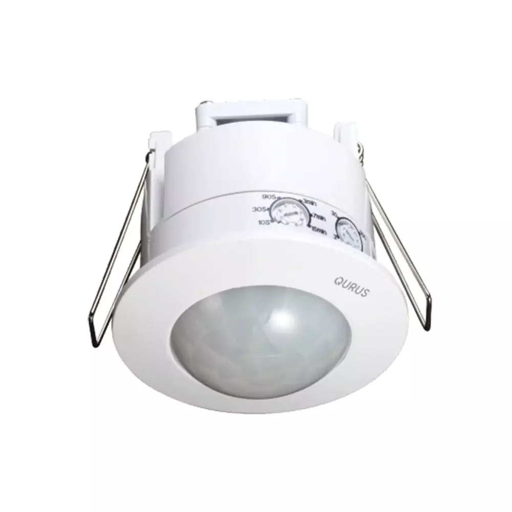 QURUS PIR On-Off Sensor Recessed Mount ABS Plastic 2000 Lux White, QRSR-PIR-RMT-RD