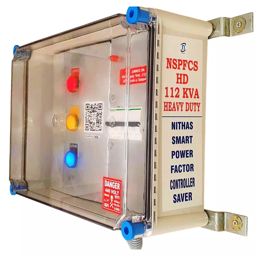 NITHAS Smart [Ai] Electrical Commercial Power Factor Controller Saver 6 Amp - 4 Pole 3 Phase Supply, NSPFCS-112