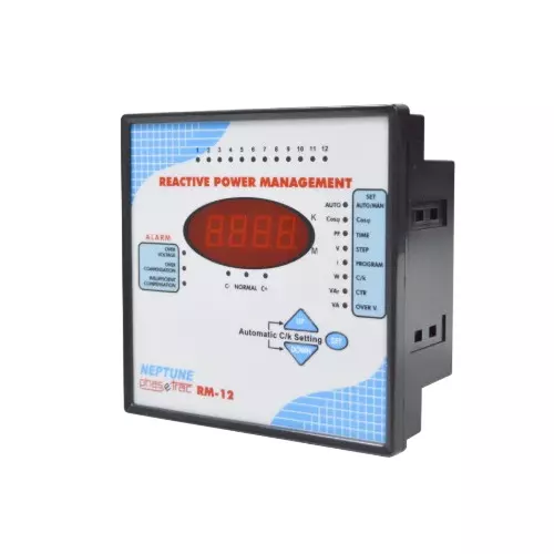 Neptune Reactive Power Management P.F. Controller 12 Step LED Type 7 segment 4 Digit Display, RM 12