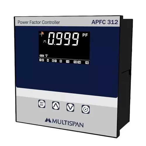 Multispan 3 Phase Automatic Power Factor Controller 7 A, 250 V AC Rating and 12 Relay Output, APFC-312