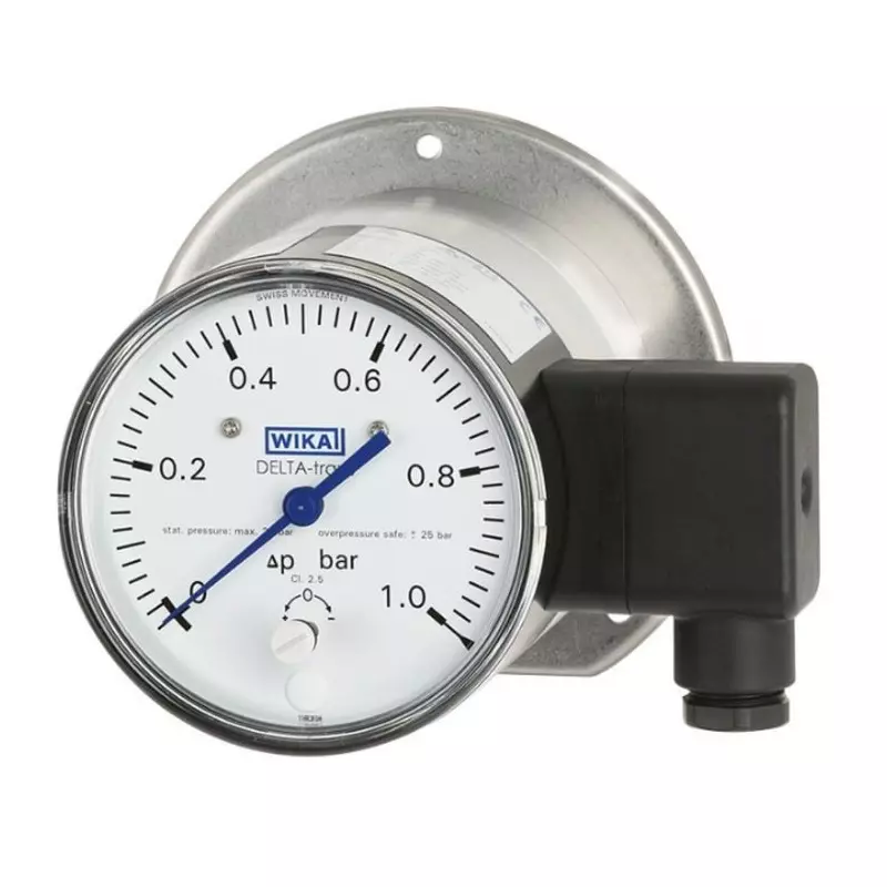 WIKA DPGT40 Series Pressure Sensor 0bar Min 1.6bar Max Gauge Reading, 48792865