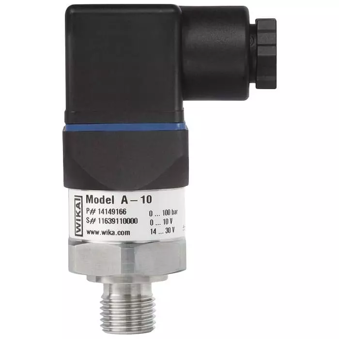 WIKA A-10 Series Pressure Sensor 0bar Min 50bar Max Absolute Gauge Vacuum Reading, 46523979