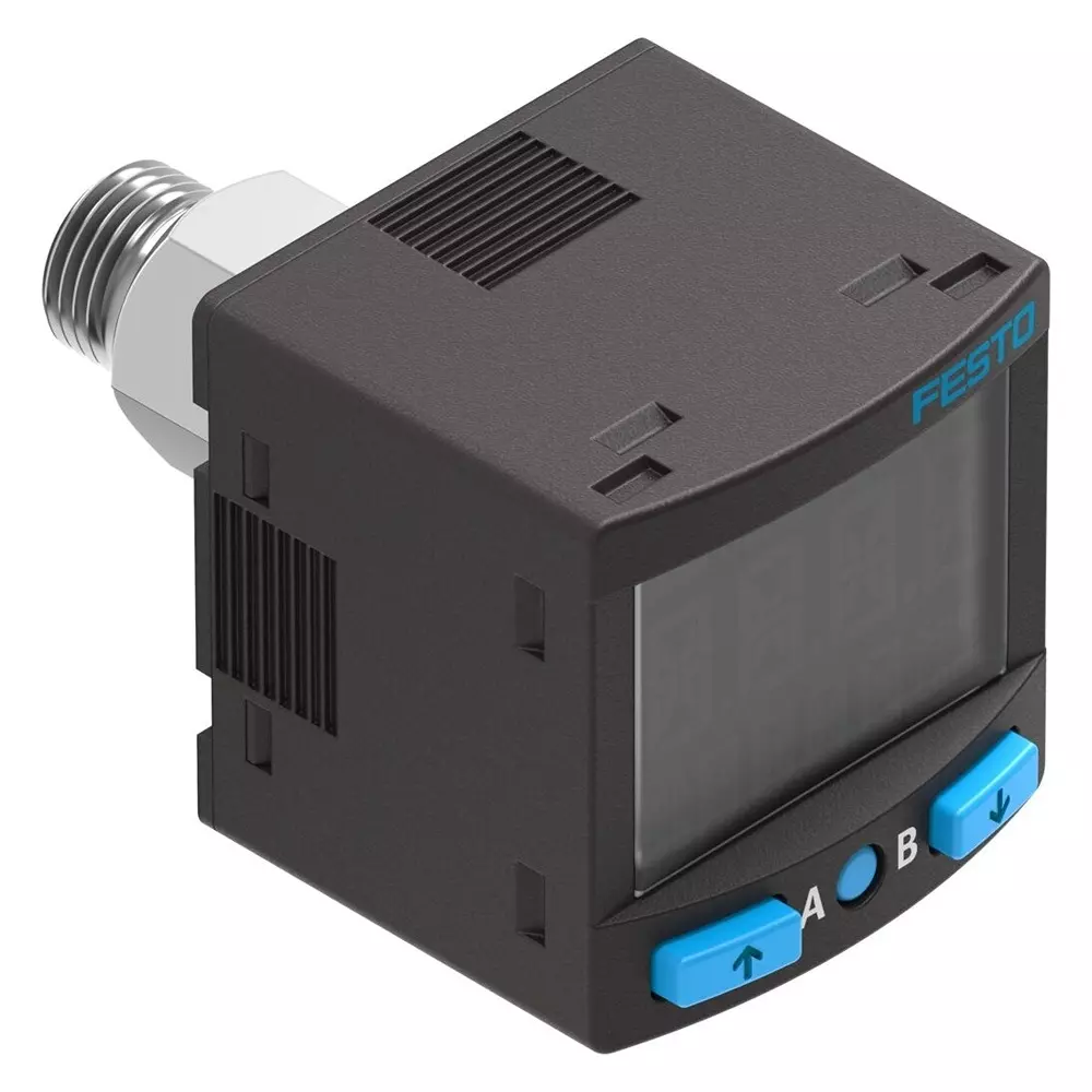 FESTO Pressure Sensor 0 °C - 50 °C Media Temperature Male Thread G1/8 Female Thread M5 Pneumatic Connection, 8035535