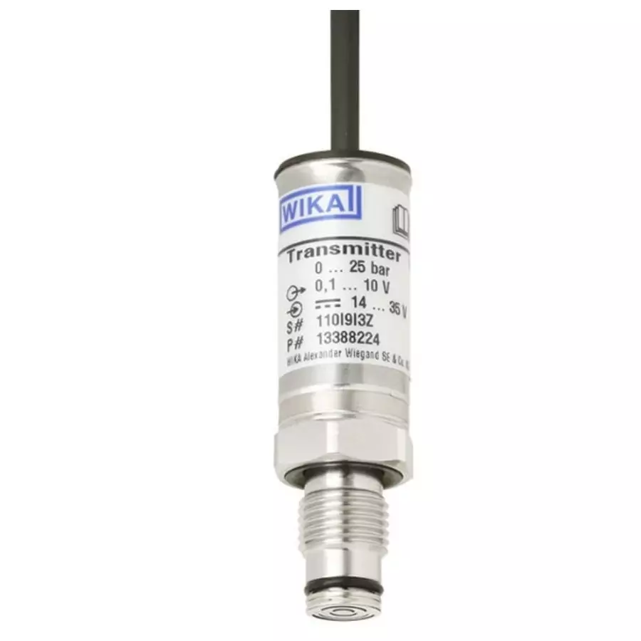 WIKA M-11 Series Pressure Sensor 0bar Min 60bar Max 0.1 to 10 V 3 Wire Output Gauge Reading, 48745054