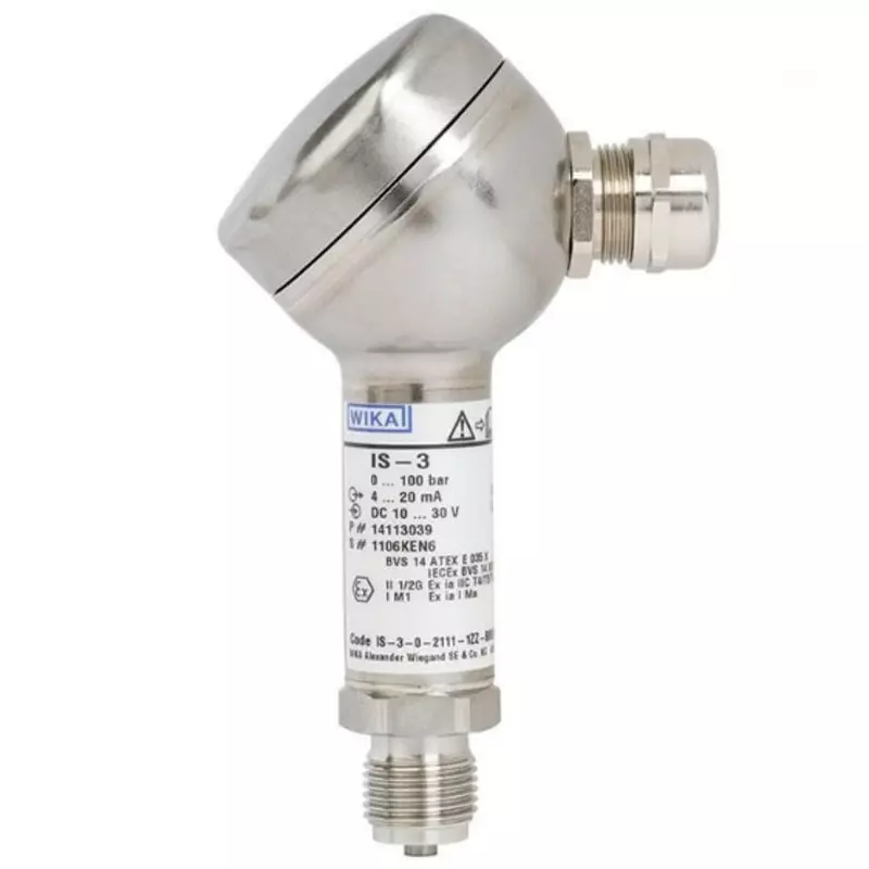 WIKA IS-3 Series Gauge Pressure Sensor 0bar Min 10bar Max Gauge Reading, 48765415