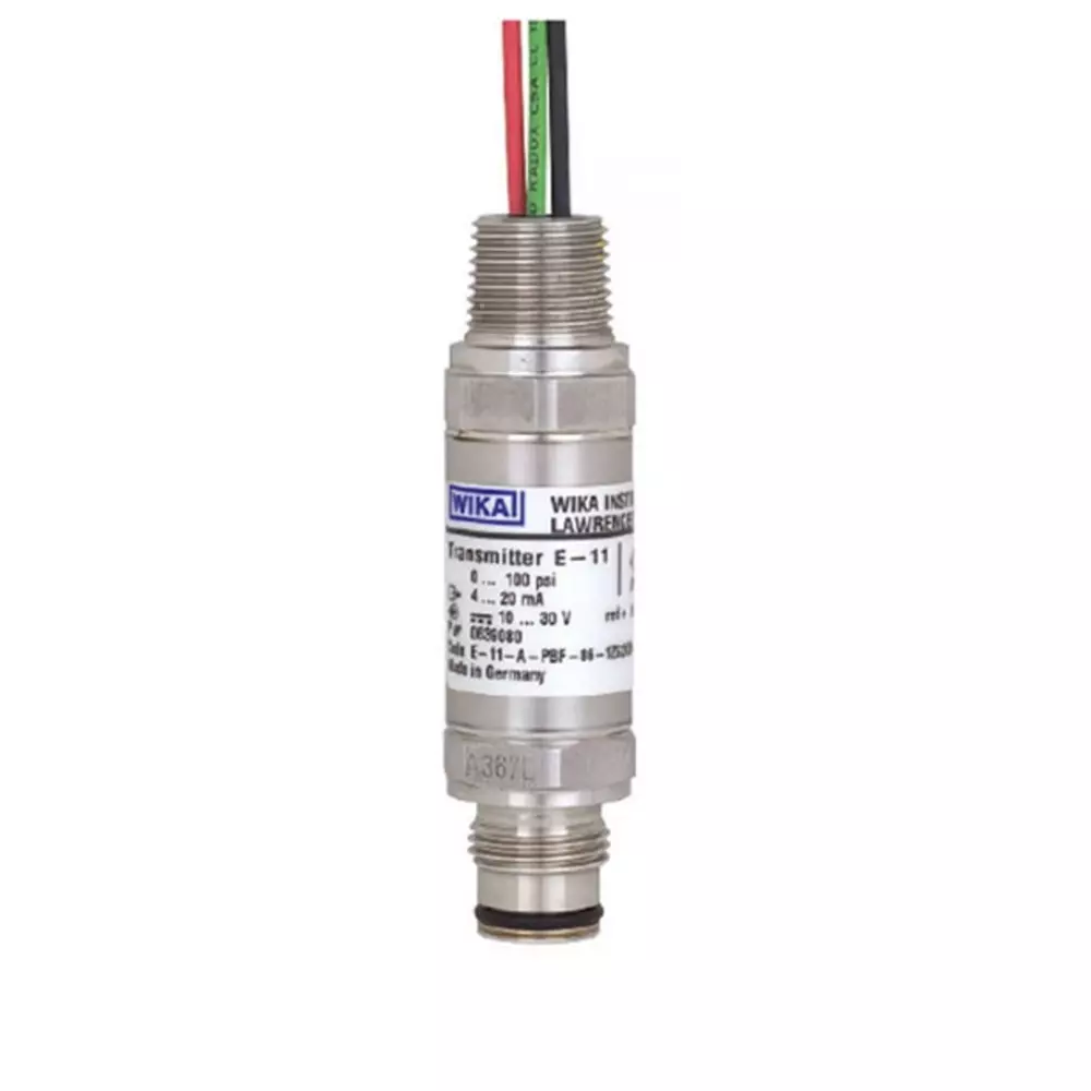 WIKA E-11 Series Pressure Sensor 0bar Min 0.4bar Max 2 Wire 4 to 20 mA Output Gauge Reading, 48733322