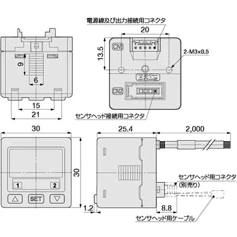 PISCO Compact Pressure Sensor Display 50 mA, SED-31N