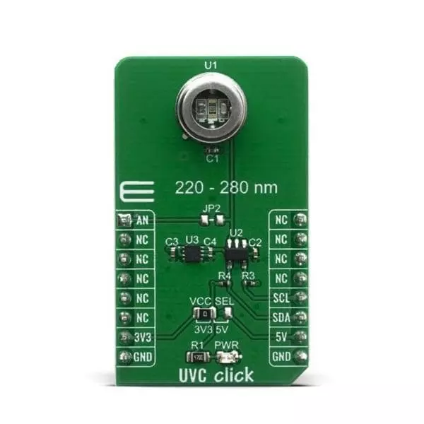 MIKROELEKTRONIKA UV Light Sensor Click Board 3.3 V, 5 V Operating Supply Voltage, MIKROE-4144