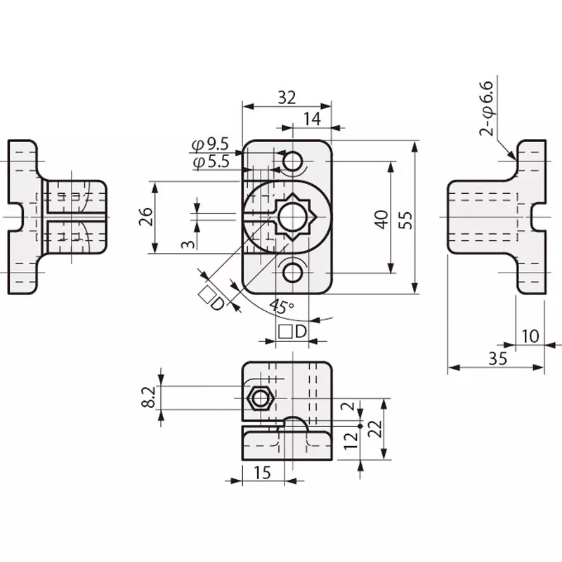 iwata-sensor-bracket-polyamide-pa-66n-black-for-square-shaft-fsfpbr055-s0j