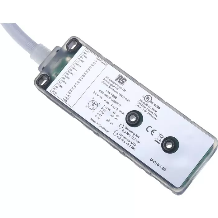 RS PRO Sensor Box m12 5 m cable 5 way 8 port, 1747888