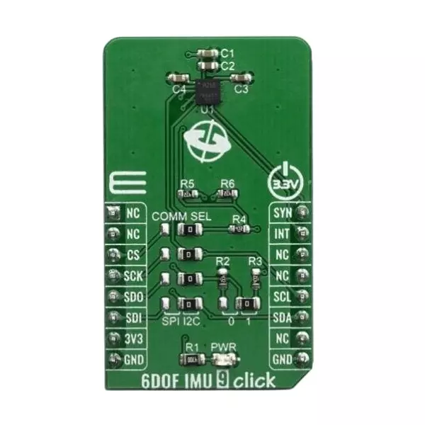 MIKROELEKTRONIKA Accelerometer, Gyroscope, Motion Sensor Click Board 3.3 V Operating Supply Voltage, MIKROE-3827